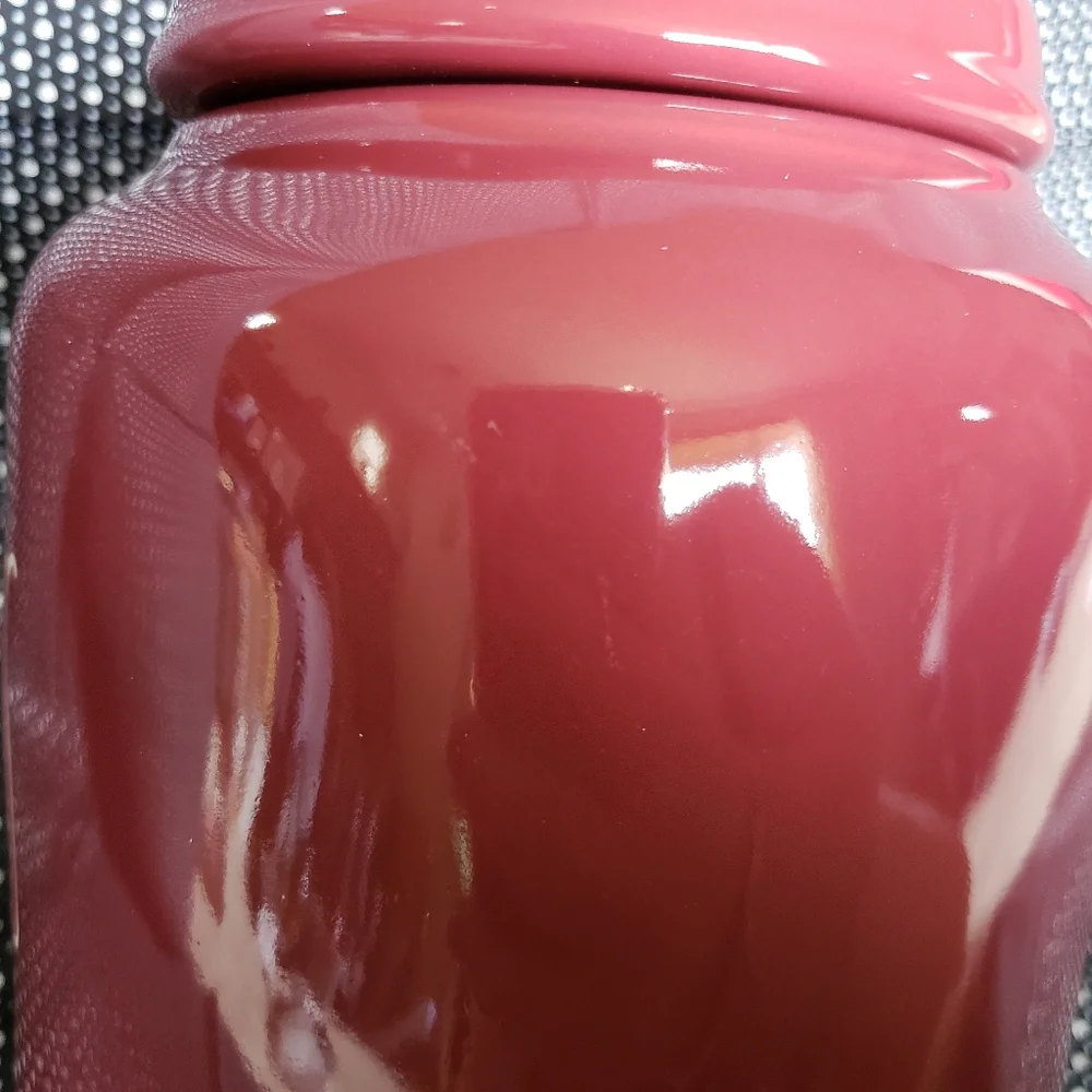 Rae Dunn Cookies Canister Fall Cranberry Maroon NWOT
